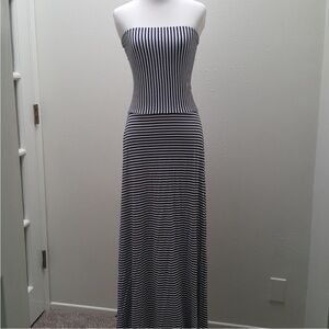 Gap Strapless Convertible Striped Maxi Dress/Skirt, size M Petite
